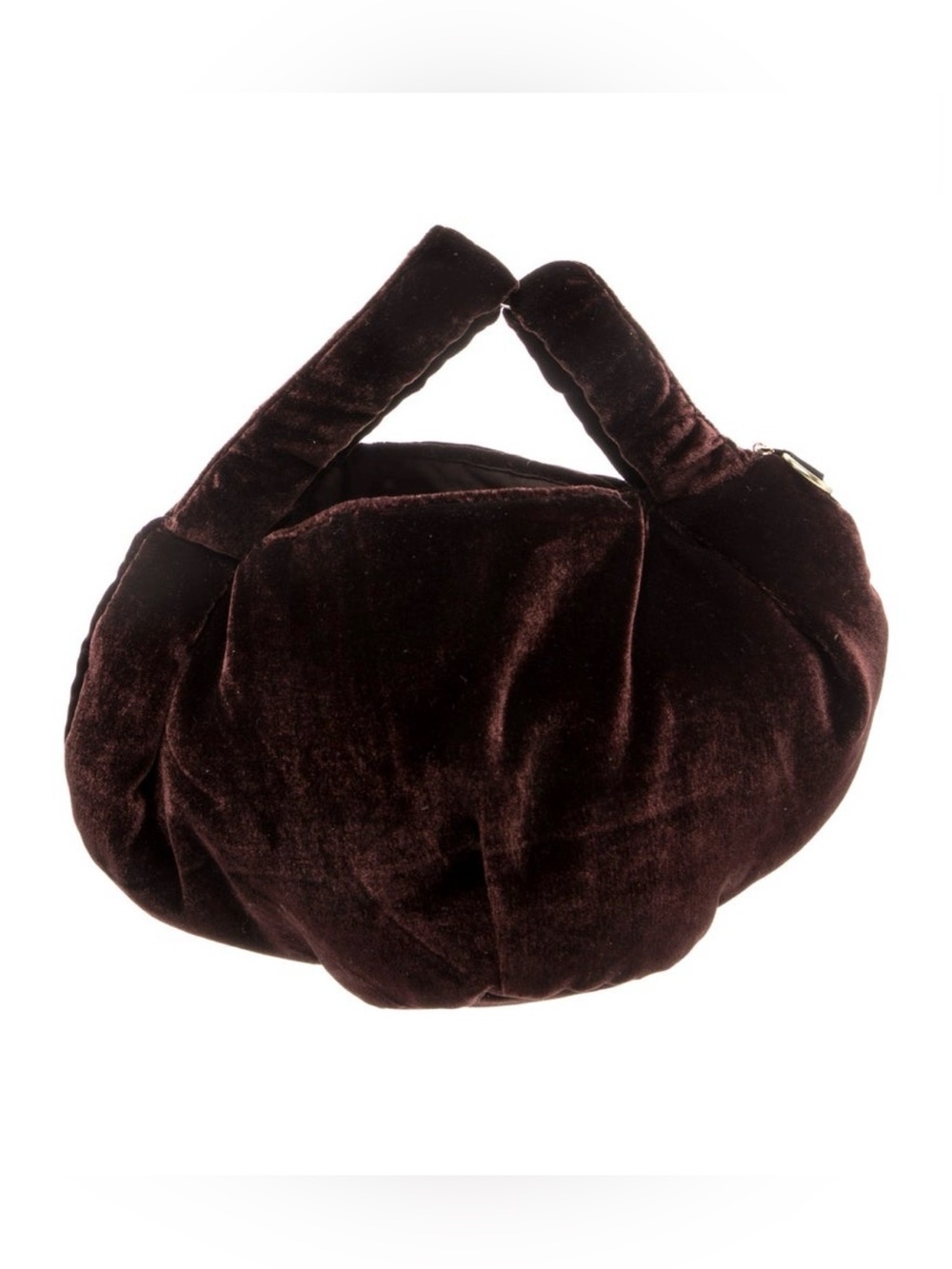 Clare V. Yse Beauty Chou Chou Chocolate Brown Velvet Handbag Wristlet